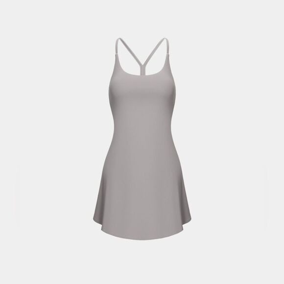 Halara Airy Backless Cut Out 2-in-1 Pocket Yoga Dress-UPF50+ grey - Picture 9 of 10
